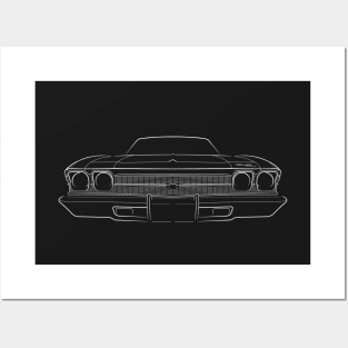 1969 Chevy Chevelle - front stencil, white Posters and Art